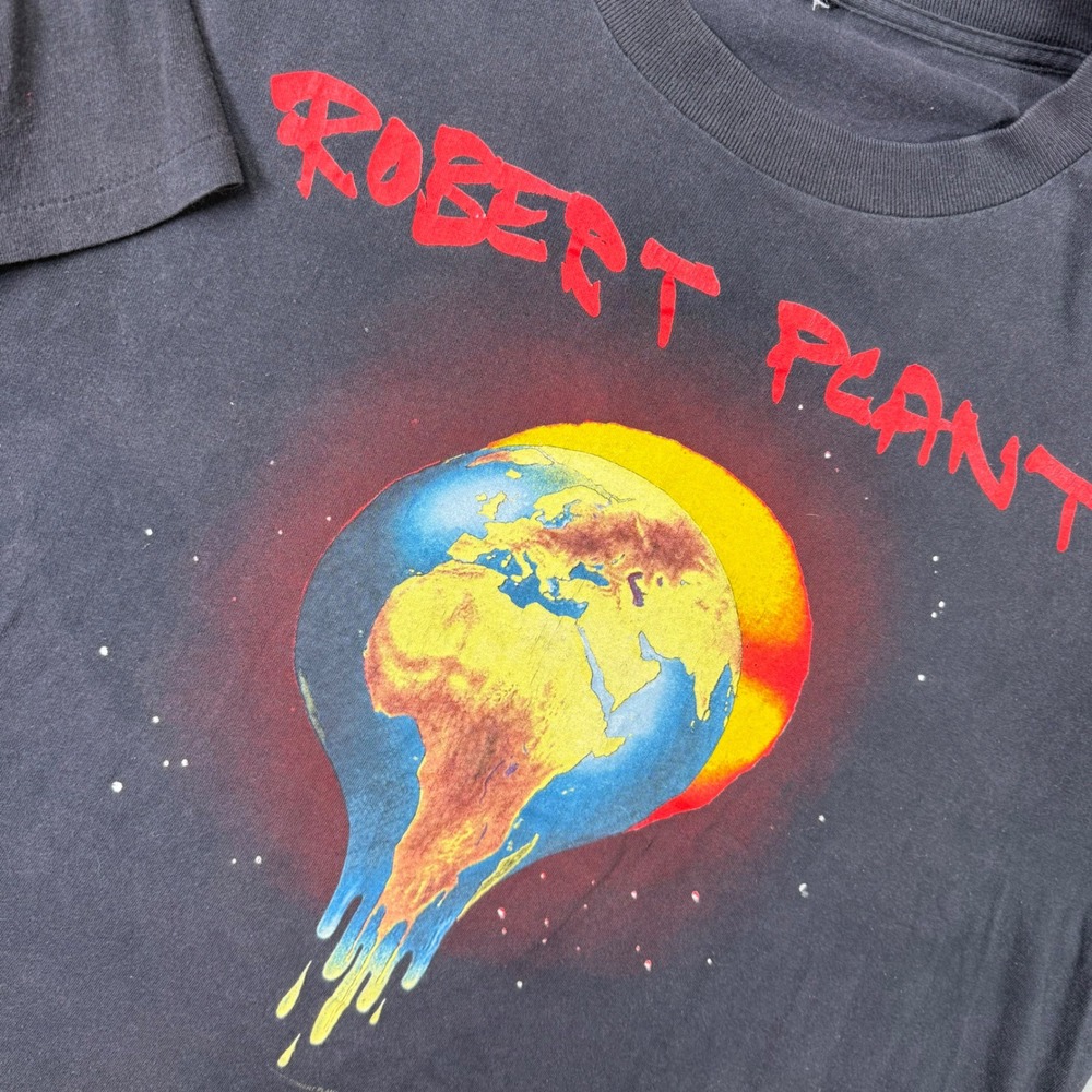 Vintage Robert Plant Shirt Mens XL Black Fate of Nations Tour Band Rock 90s Tee